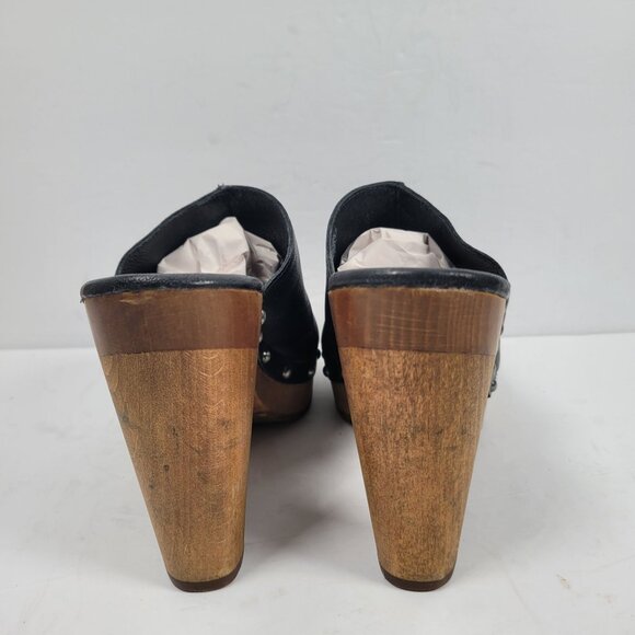 UGG Skyler Women's Black Leather Platform Heel Clogs 1004579 US Size 9 - Picture 4 of 9